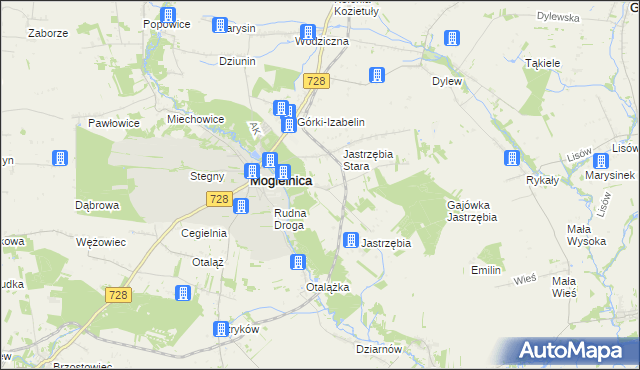 mapa Kaplin gmina Mogielnica, Kaplin gmina Mogielnica na mapie Targeo