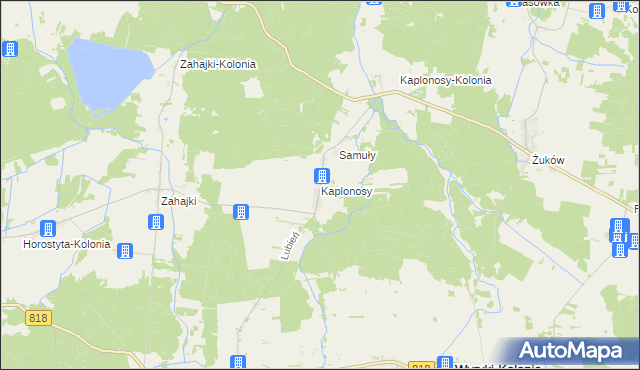 mapa Kaplonosy, Kaplonosy na mapie Targeo