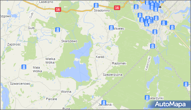 mapa Karaś gmina Iława, Karaś gmina Iława na mapie Targeo