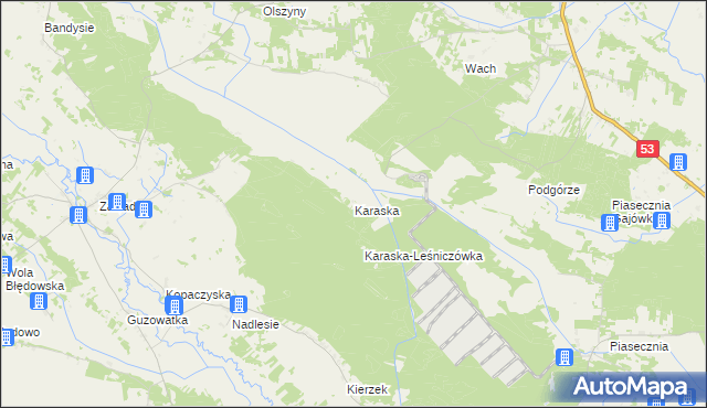 mapa Karaska, Karaska na mapie Targeo