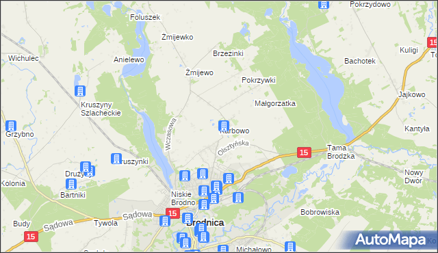 mapa Karbowo gmina Brodnica, Karbowo gmina Brodnica na mapie Targeo