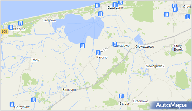 mapa Karcino, Karcino na mapie Targeo