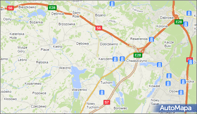 mapa Karczemki gmina Szemud, Karczemki gmina Szemud na mapie Targeo
