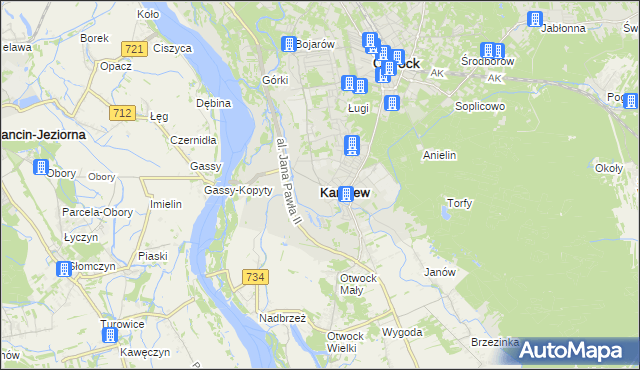 mapa Karczew powiat otwocki, Karczew powiat otwocki na mapie Targeo