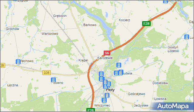 mapa Karczewie, Karczewie na mapie Targeo