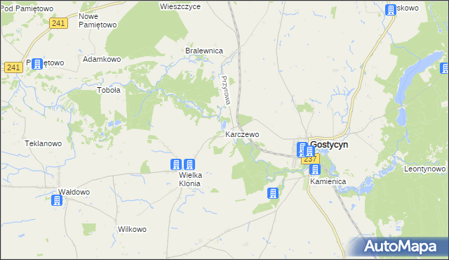 mapa Karczewo gmina Gostycyn, Karczewo gmina Gostycyn na mapie Targeo