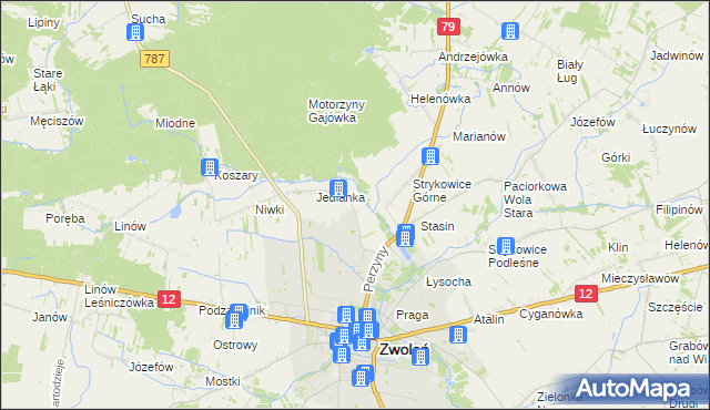 mapa Karczówka gmina Zwoleń, Karczówka gmina Zwoleń na mapie Targeo