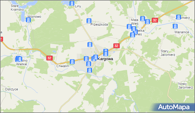 mapa Kargowa, Kargowa na mapie Targeo