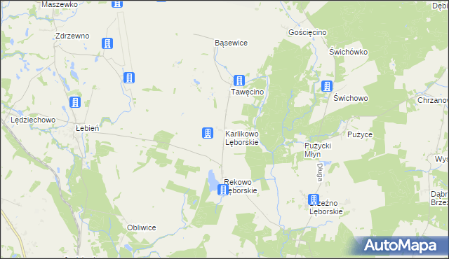 mapa Karlikowo Lęborskie, Karlikowo Lęborskie na mapie Targeo