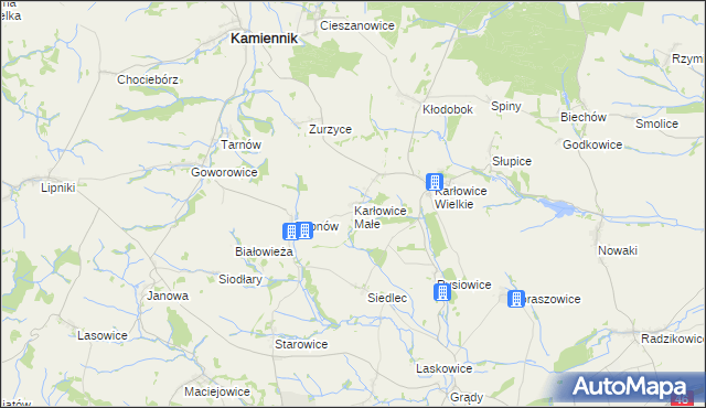 mapa Karłowice Małe, Karłowice Małe na mapie Targeo