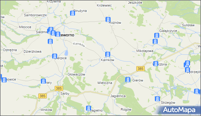 mapa Karnków gmina Przeworno, Karnków gmina Przeworno na mapie Targeo