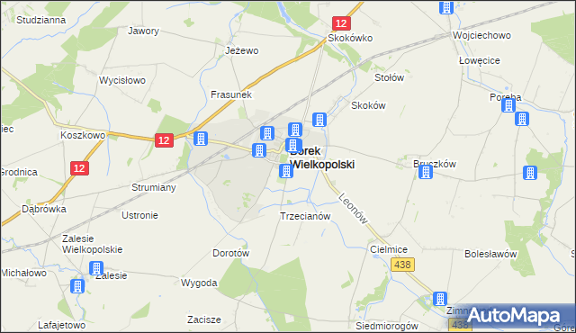 mapa Karolew gmina Borek Wielkopolski, Karolew gmina Borek Wielkopolski na mapie Targeo