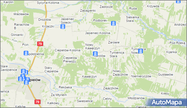 mapa Karolów gmina Chotcza, Karolów gmina Chotcza na mapie Targeo