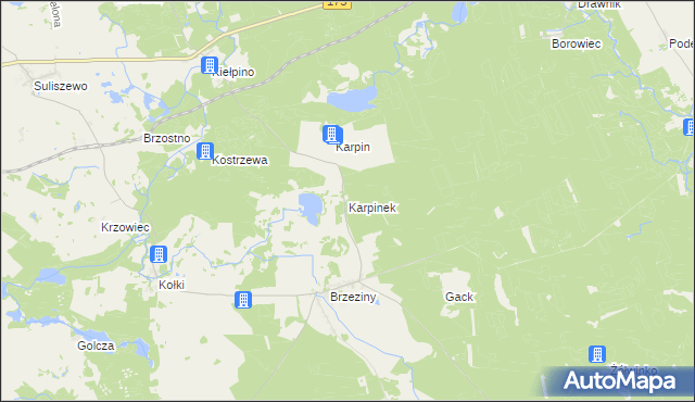 mapa Karpinek, Karpinek na mapie Targeo