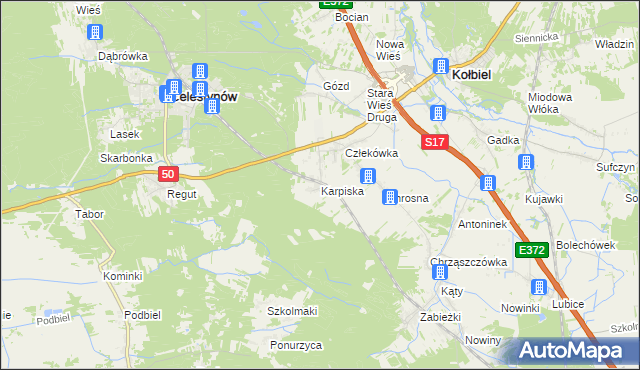 mapa Karpiska, Karpiska na mapie Targeo