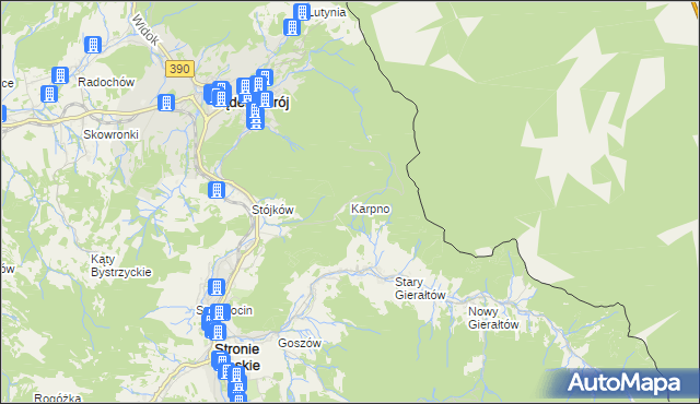 mapa Karpno gmina Lądek-Zdrój, Karpno gmina Lądek-Zdrój na mapie Targeo