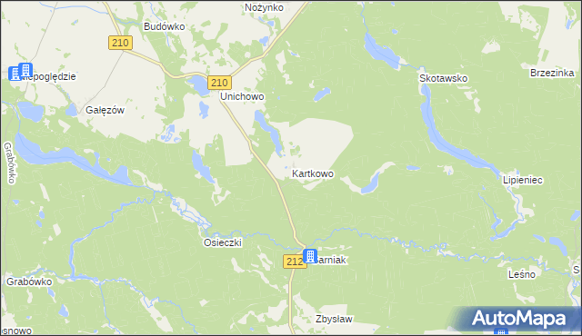 mapa Kartkowo, Kartkowo na mapie Targeo