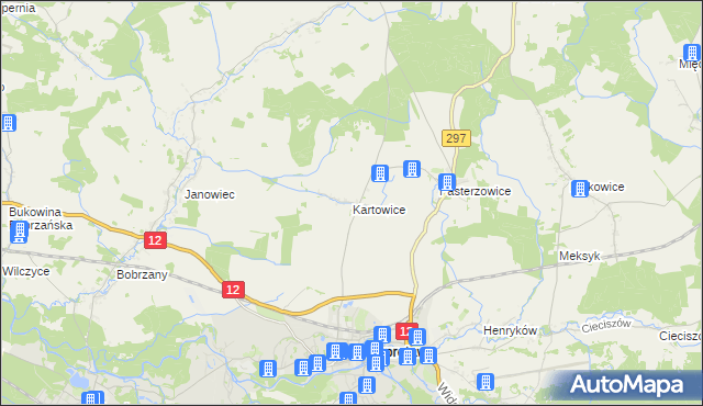 mapa Kartowice, Kartowice na mapie Targeo