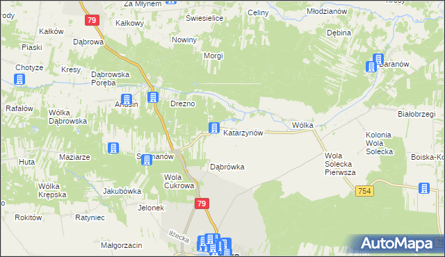 mapa Katarzynów gmina Lipsko, Katarzynów gmina Lipsko na mapie Targeo