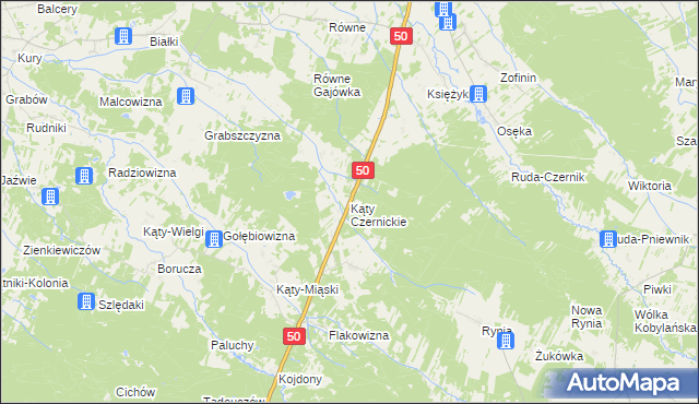 mapa Kąty Czernickie, Kąty Czernickie na mapie Targeo