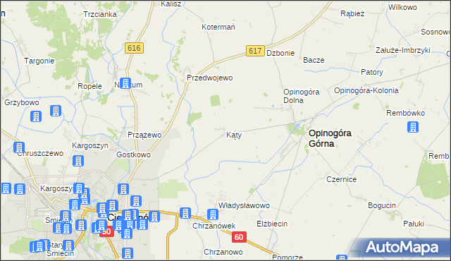 mapa Kąty gmina Opinogóra Górna, Kąty gmina Opinogóra Górna na mapie Targeo