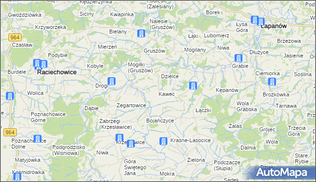 mapa Kawec, Kawec na mapie Targeo