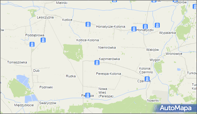 mapa Kazimierówka gmina Tyszowce, Kazimierówka gmina Tyszowce na mapie Targeo