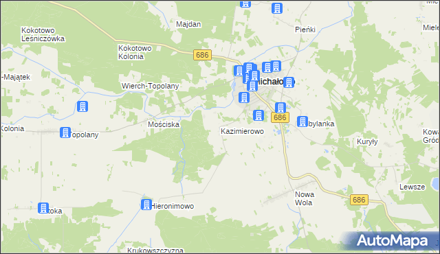 mapa Kazimierowo gmina Michałowo, Kazimierowo gmina Michałowo na mapie Targeo