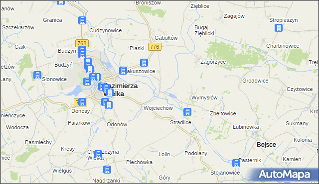 mapa Kazimierza Mała, Kazimierza Mała na mapie Targeo