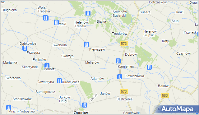 mapa Kaźmierków, Kaźmierków na mapie Targeo