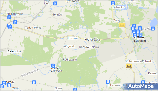 mapa Kaznów-Kolonia, Kaznów-Kolonia na mapie Targeo