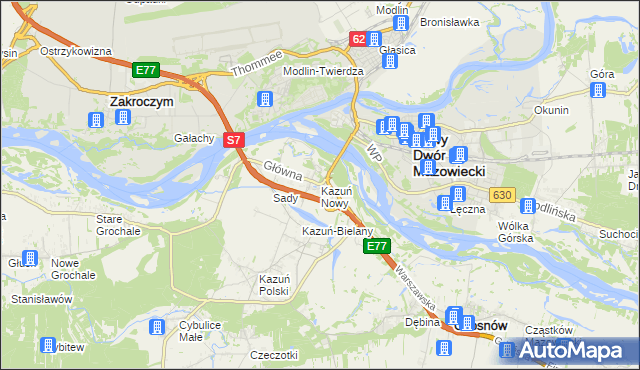 mapa Kazuń Nowy, Kazuń Nowy na mapie Targeo
