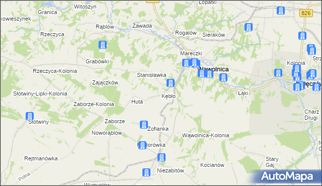 mapa Kębło, Kębło na mapie Targeo