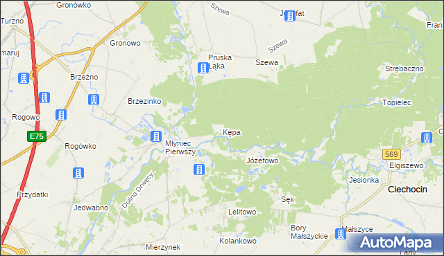 mapa Kępa gmina Ciechocin, Kępa gmina Ciechocin na mapie Targeo