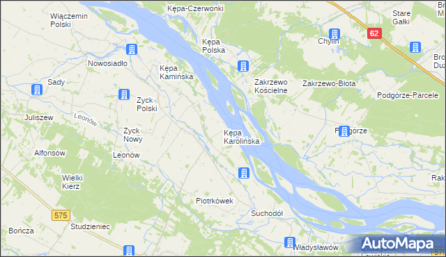 mapa Kępa Karolińska, Kępa Karolińska na mapie Targeo