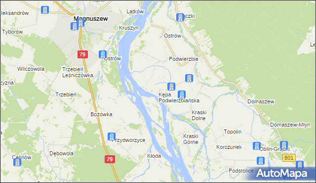 mapa Kępa Podwierzbiańska, Kępa Podwierzbiańska na mapie Targeo