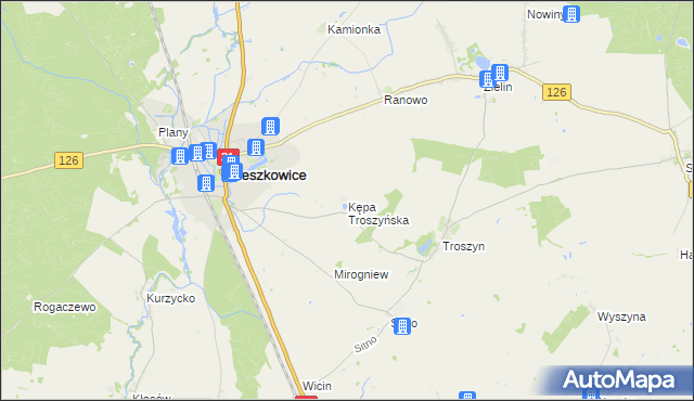 mapa Kępa Troszyńska, Kępa Troszyńska na mapie Targeo