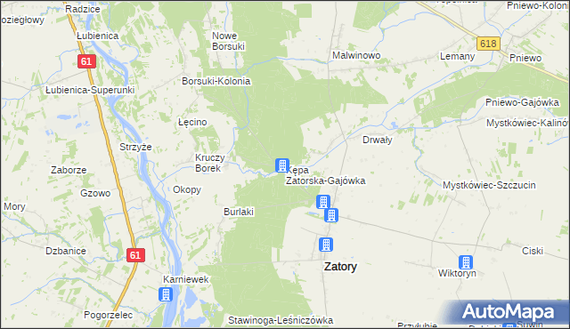 mapa Kępa Zatorska-Gajówka, Kępa Zatorska-Gajówka na mapie Targeo