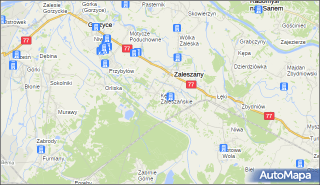 mapa Kępie Zaleszańskie, Kępie Zaleszańskie na mapie Targeo