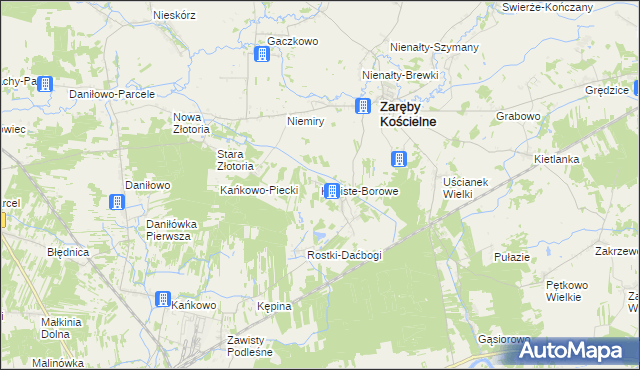 mapa Kępiste-Borowe, Kępiste-Borowe na mapie Targeo