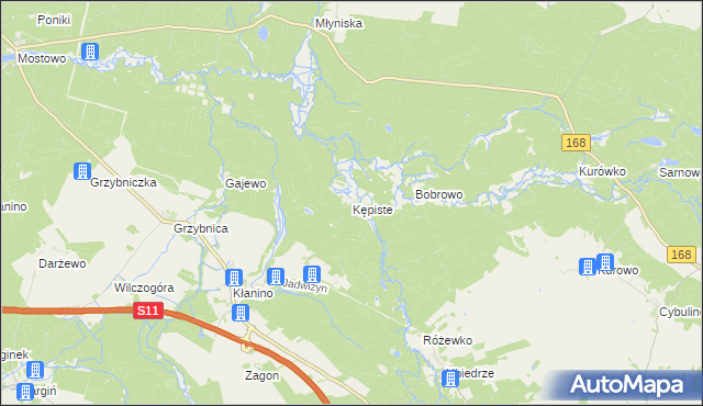 mapa Kępiste gmina Bobolice, Kępiste gmina Bobolice na mapie Targeo