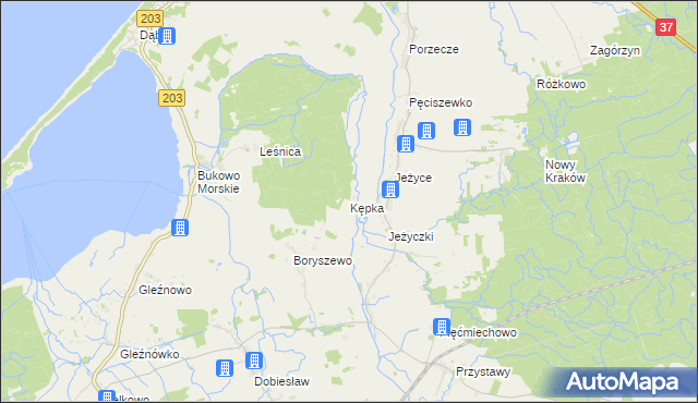 mapa Kępka gmina Darłowo, Kępka gmina Darłowo na mapie Targeo