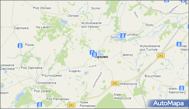 mapa Kęsowo, Kęsowo na mapie Targeo