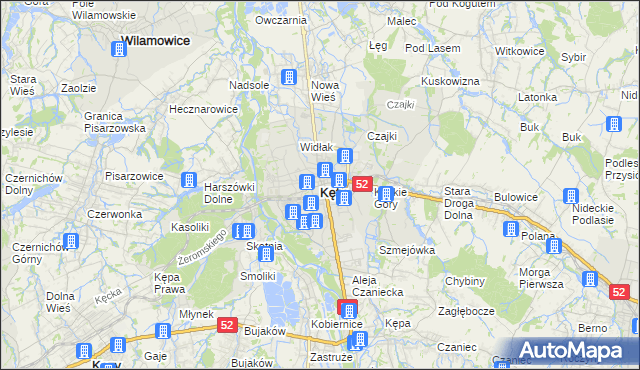 mapa Kęty, Kęty na mapie Targeo