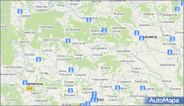 mapa Kicznia, Kicznia na mapie Targeo