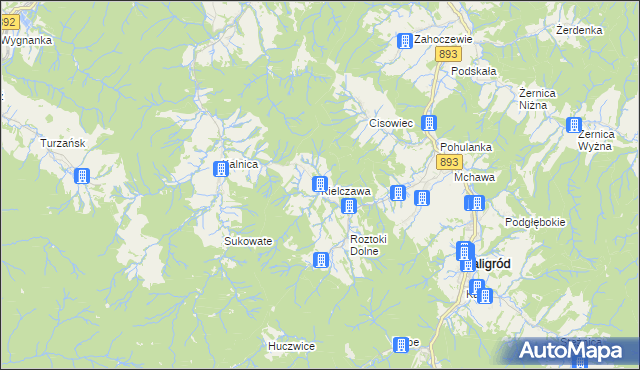 mapa Kielczawa, Kielczawa na mapie Targeo