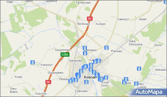 mapa Kiełczewo, Kiełczewo na mapie Targeo