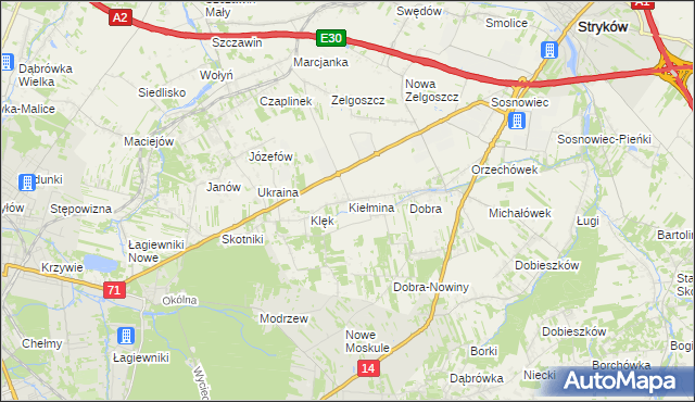 mapa Kiełmina, Kiełmina na mapie Targeo