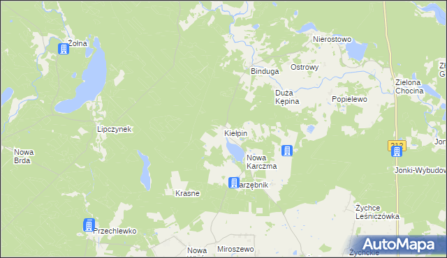 mapa Kiełpin gmina Konarzyny, Kiełpin gmina Konarzyny na mapie Targeo