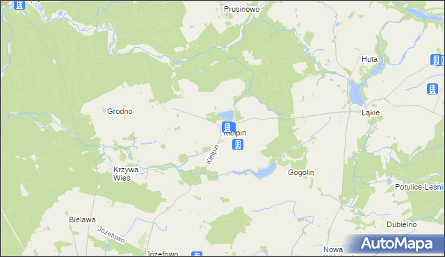 mapa Kiełpin gmina Lipka, Kiełpin gmina Lipka na mapie Targeo